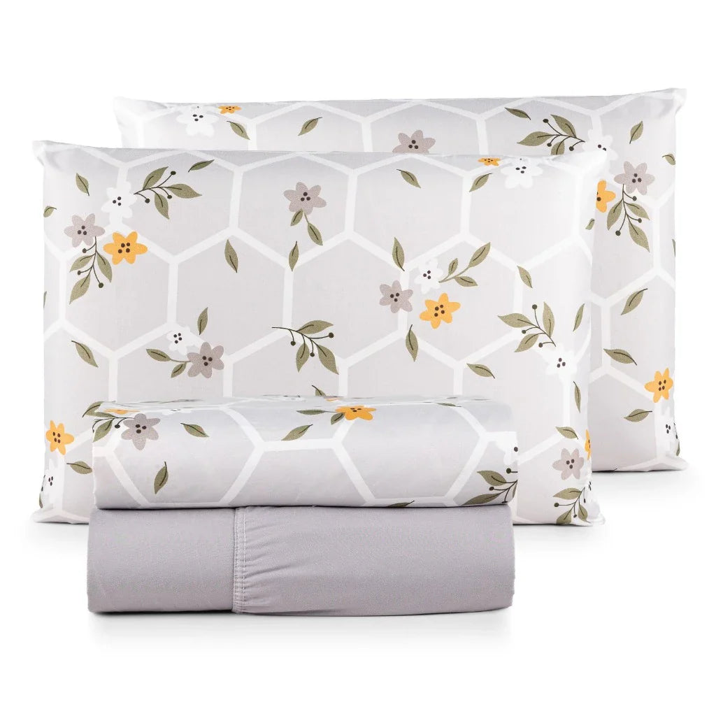 Jogo de Lençol Imperial 4 Peças Micropercal 200 Fios Estampado