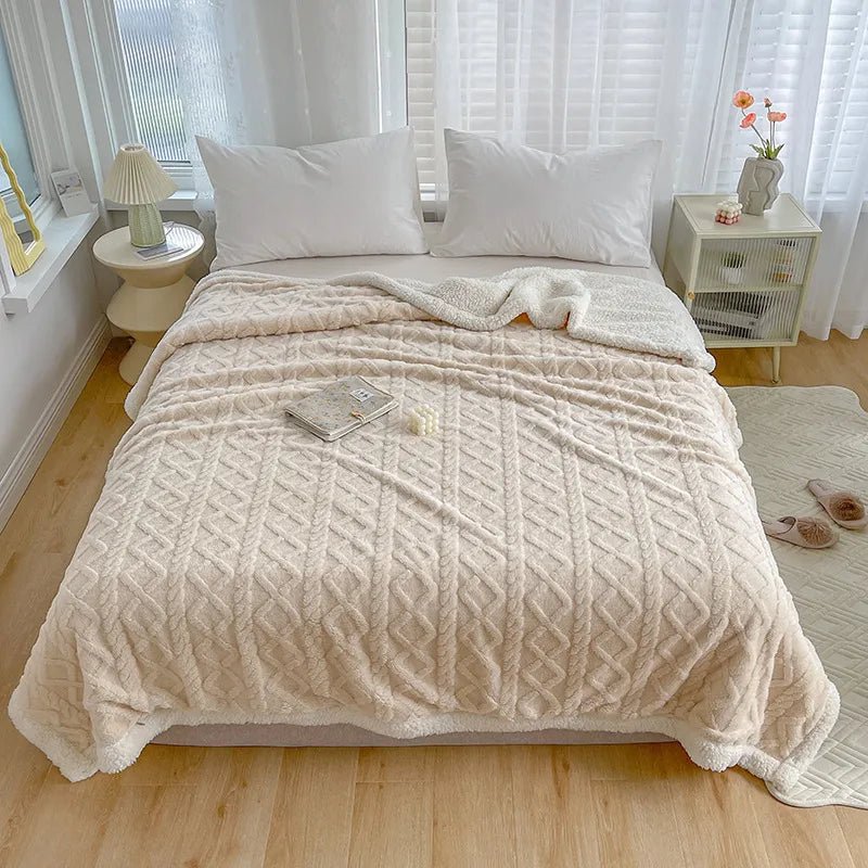 Cobertor Manta Glamour Casal Dupla Face com Sherpa - Lora Enxovais