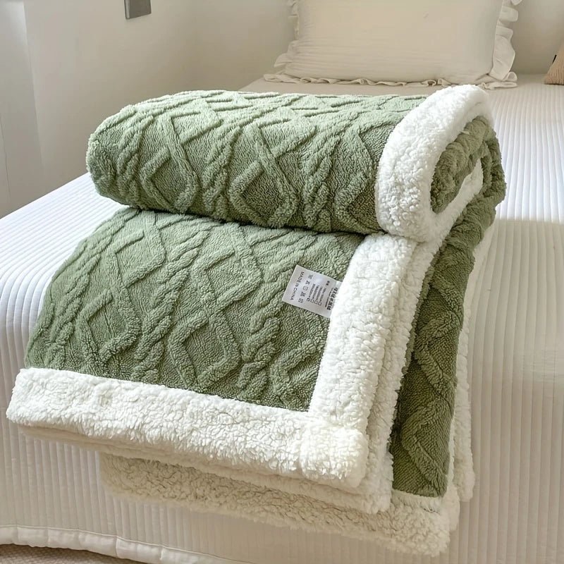 Cobertor Manta Glamour Casal Dupla Face com Sherpa - Lora Enxovais