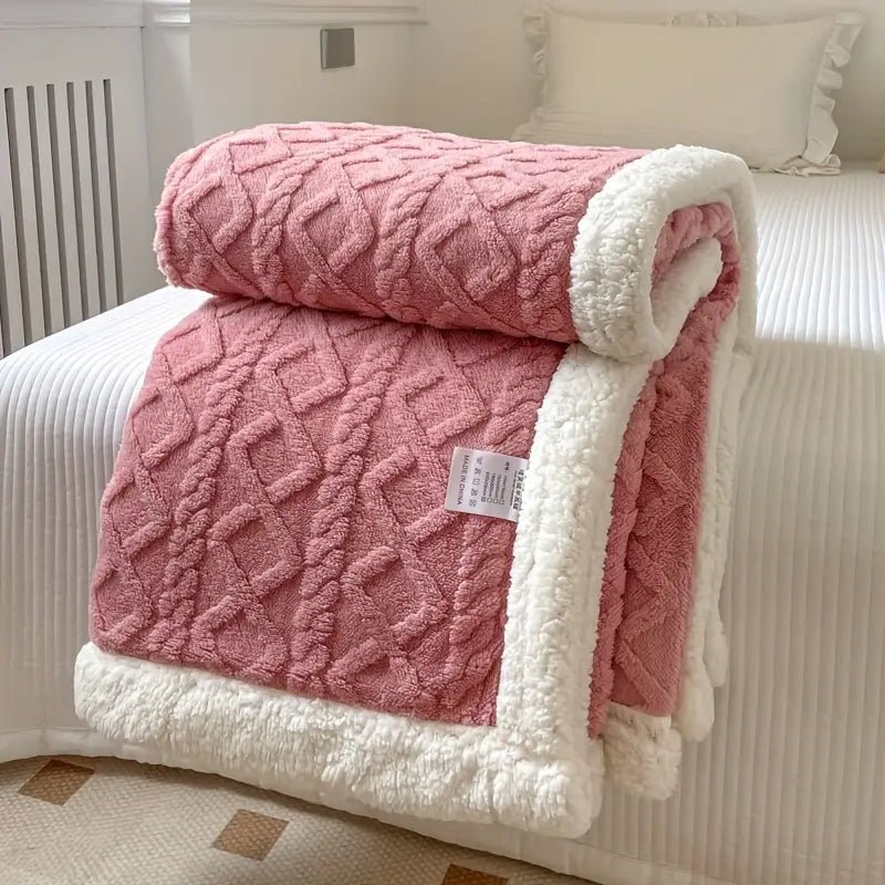 Cobertor Manta Glamour Casal Dupla Face com Sherpa - Lora Enxovais
