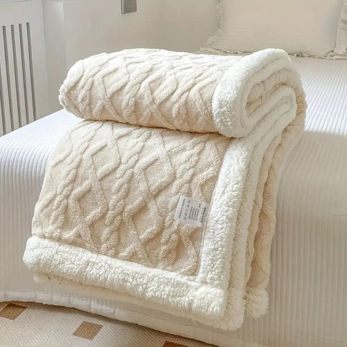 Cobertor Manta Glamour Casal Dupla Face com Sherpa - Lora Enxovais