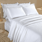 Colcha Cobre Leito 3 Peças Matelado Bordado Inglês Valência - Lora Enxovais
