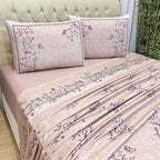 Jogo Cama 200 Fios C/ Estampa Aplicada Floral Buquê 04 Peças - Lora Enxovais