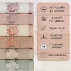 Jogo de Toalhas Yuna 4 Peças – 430 g/m² - Lora Enxovais