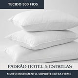 Kit 2 Travesseiro Extra Firme Hotel Collection Fibra Siliconada Premium - Lora Enxovais