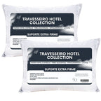 Kit 2 Travesseiro Extra Firme Hotel Collection Fibra Siliconada Premium - Lora Enxovais