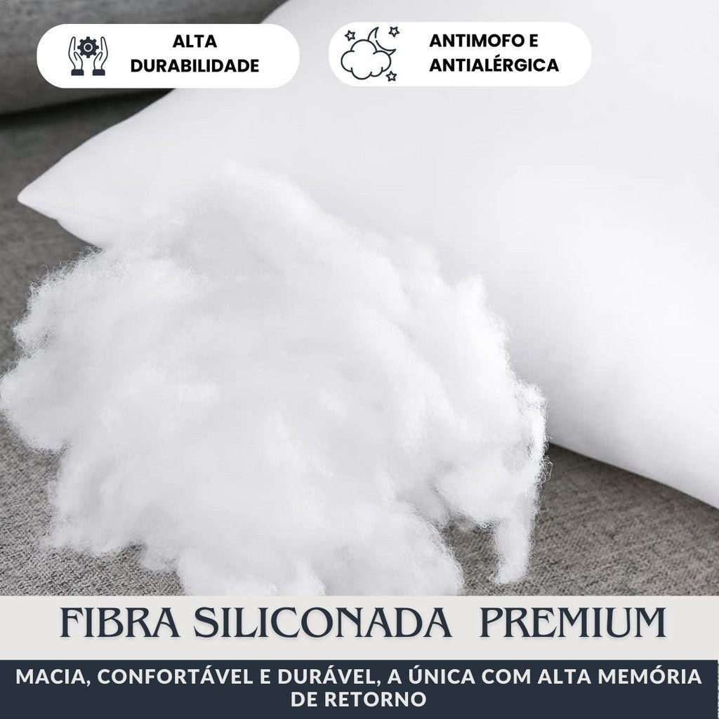 Kit 2 Travesseiro Extra Firme Hotel Collection Fibra Siliconada Premium - Lora Enxovais