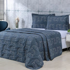 Kit Cobre Leito Bordado Mistral 3 Peças 100% Algodão Luxo - Lora Enxovais