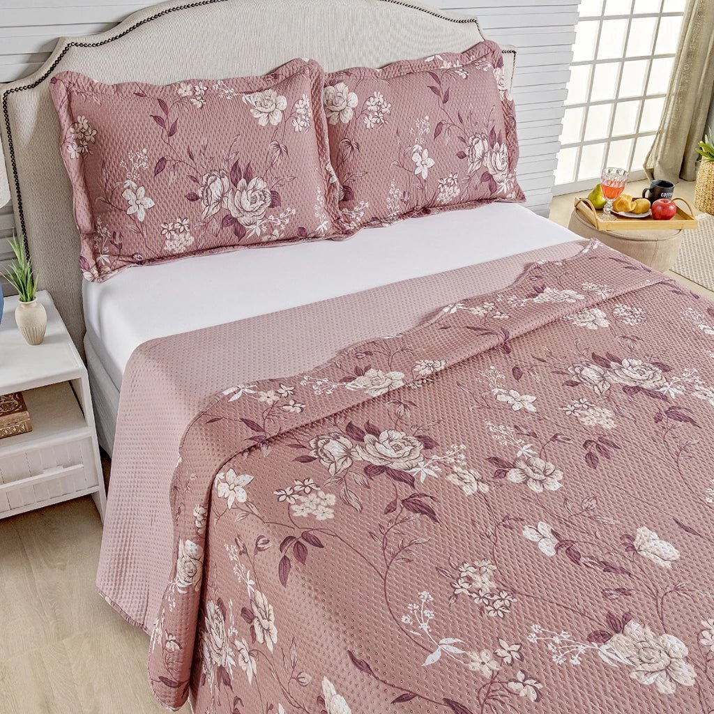 Kit Cobre Leito Bouti Noble Petals 3 Peças Dupla Face - Lora Enxovais