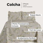 Kit Cobre Leito Bouti Noble Petals 3 Peças Dupla Face - Lora Enxovais