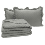 Kit Cobre Leito Percal 300 Fios Toque de Pluma Dupla Face Bold 03 Peças - Lora Enxovais