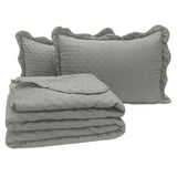 Kit Cobre Leito Percal 300 Fios Toque de Pluma Dupla Face Bold 03 Peças - Lora Enxovais