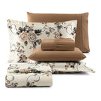 Kit Cobre Leito Roses 6 Peças 100% Algodão Colcha Piquet Estampado - 2 Cores - Lora Enxovais