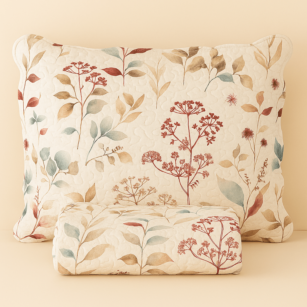 Kit Colcha Cobre Leito 3 Peças Dupla Face Estampado Floral Garden - Lora Enxovais