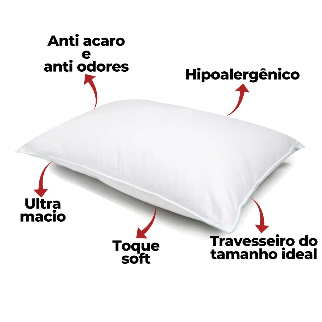 Kit de 2 ou 4 Travesseiros Pluma de Ganso - Lora Enxovais