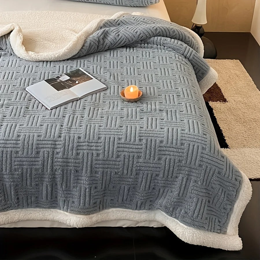 Manta Doble Deluxe Vintage – Toque de Felpa e Lã - Lora Enxovais
