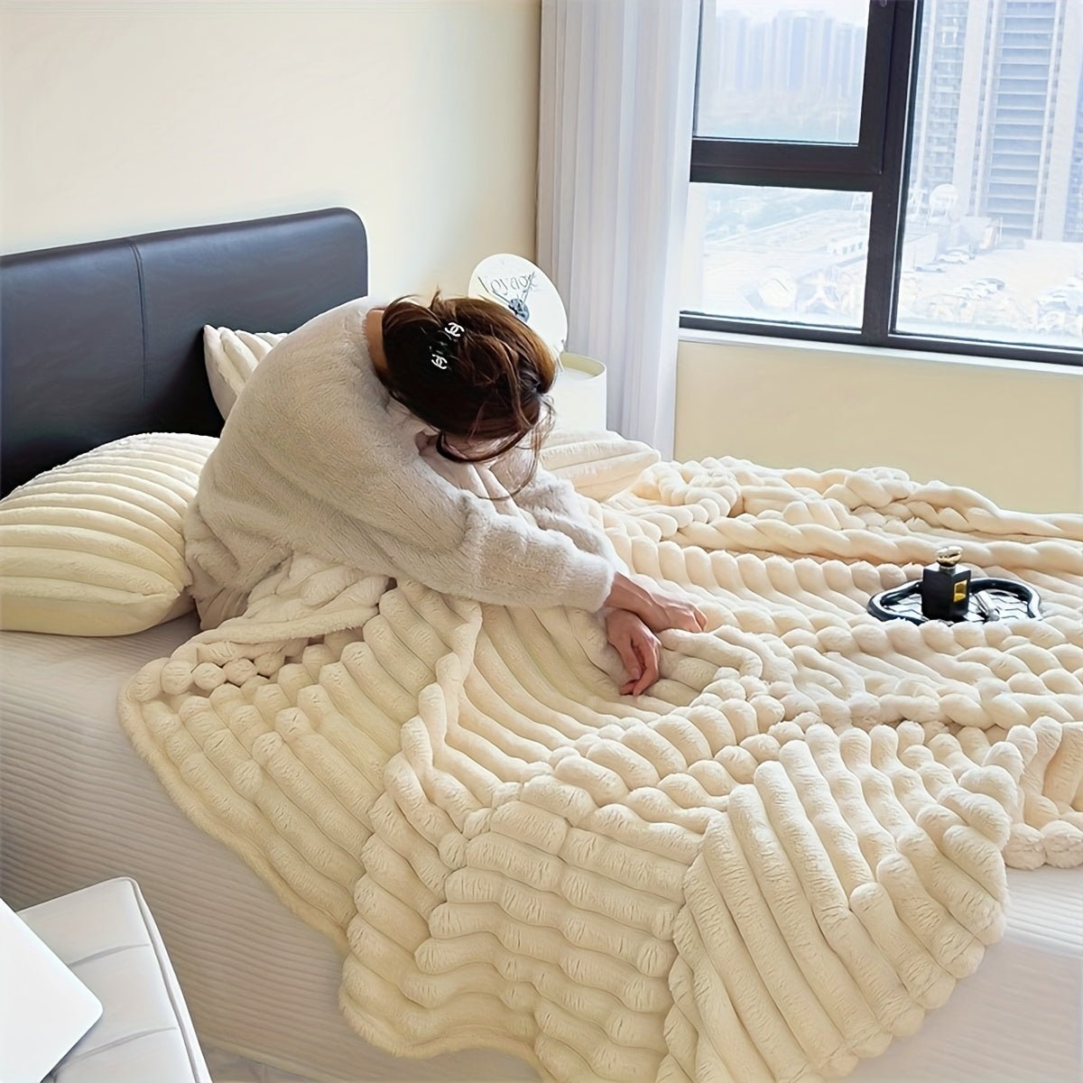 Manta Jacquard - Fleece Macio - Lora Enxovais
