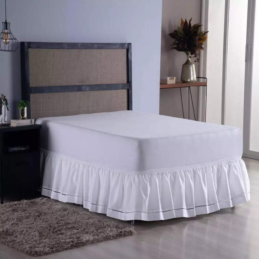 Saia Para Cama Box Casal/Queen Em Detalhe Ponto Palito - Lora Enxovais