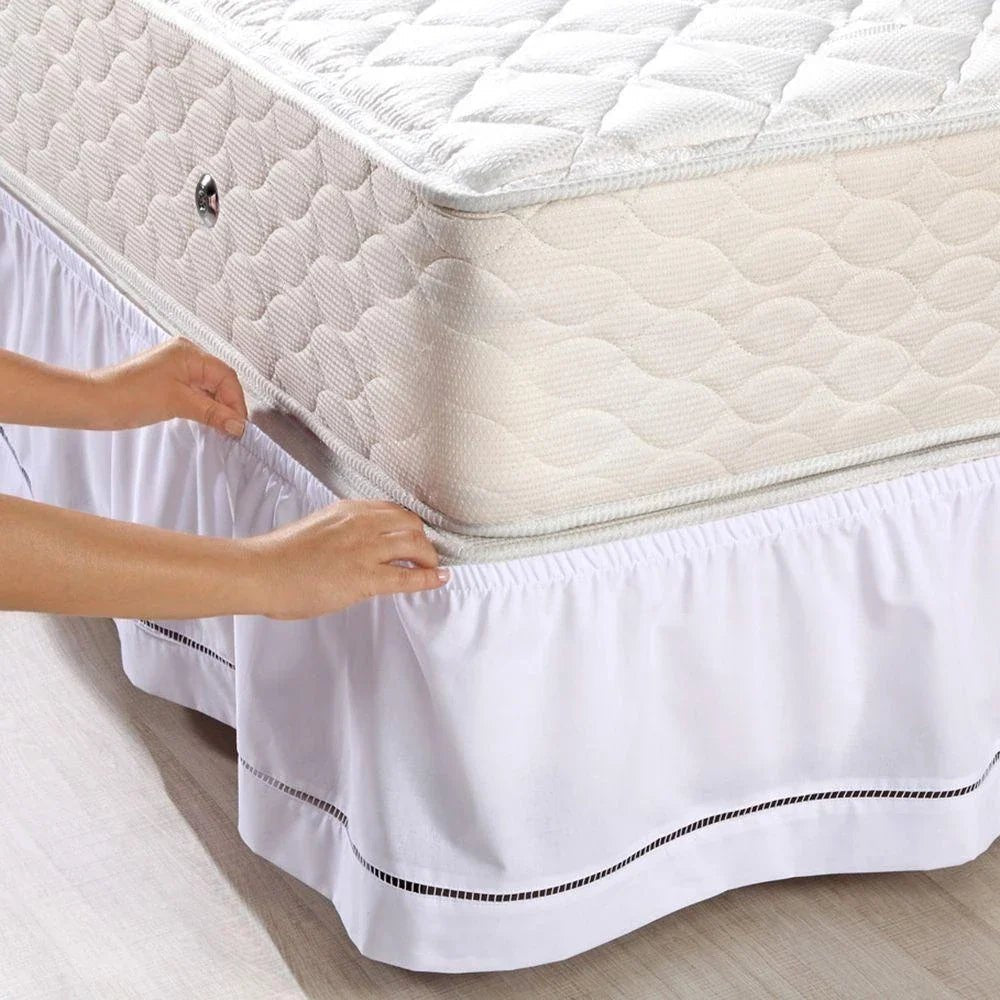 Saia Para Cama Box Casal/Queen Em Detalhe Ponto Palito - Lora Enxovais