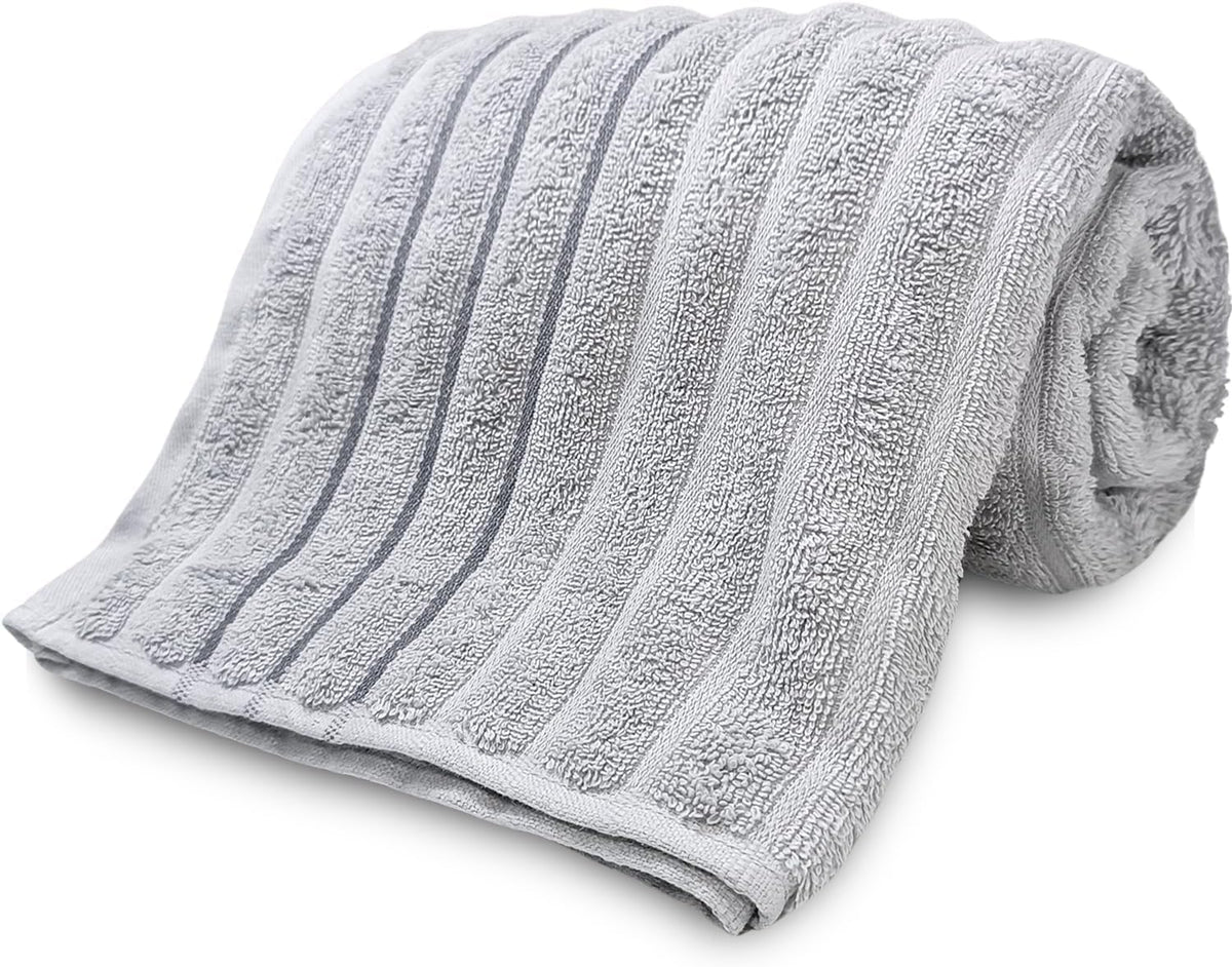 Toalha de Banho Wave em Jacquard 100% Algodão - 70cm x 1,40m - Alta Absorção, Macia e Volumosa, Pré-Lavada e Pré-Encolhida, Gramatura 450g/m², Acabamento de Luxo com Barrado Bordado (Azul) - Lora Enxovais