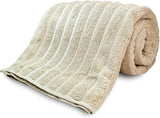 Toalha de Banho Wave em Jacquard 100% Algodão - 70cm x 1,40m - Alta Absorção, Macia e Volumosa, Pré-Lavada e Pré-Encolhida, Gramatura 450g/m², Acabamento de Luxo com Barrado Bordado (Azul) - Lora Enxovais