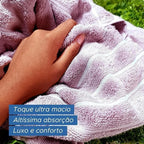 Toalha de Banho Wave em Jacquard 100% Algodão - 70cm x 1,40m - Alta Absorção, Macia e Volumosa, Pré-Lavada e Pré-Encolhida, Gramatura 450g/m², Acabamento de Luxo com Barrado Bordado (Azul) - Lora Enxovais