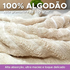 Toalha de Banho Wave em Jacquard 100% Algodão - 70cm x 1,40m - Alta Absorção, Macia e Volumosa, Pré-Lavada e Pré-Encolhida, Gramatura 450g/m², Acabamento de Luxo com Barrado Bordado (Azul) - Lora Enxovais