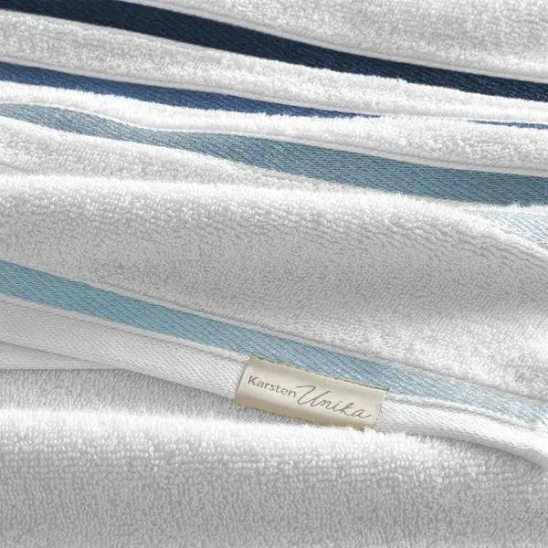 Toalha de Rosto Lumina Branco e Azul - Lora Enxovais